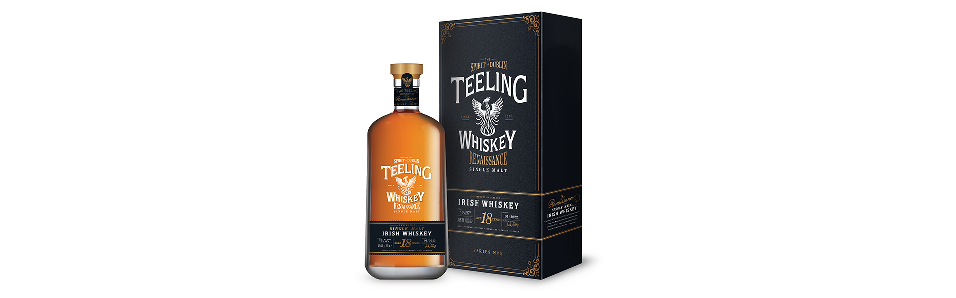Teeling Renaissance Series 5 Single Malt Whiskey Calvados Cask 18 Years Old, irländsk whiskey i toppklass med fransk touch.