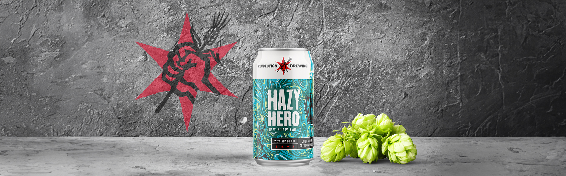 Revolution Brewery lanserar Hazy Hero: En Hazy DIPA fullmatad med amerikansk humle.