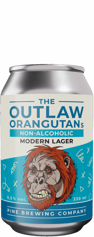Pine Brewing Company - The Outlaw Orangutan’s Non Alcoholic Modern Lager